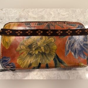 Patricia Nash Floral Leather Wallet - Brown and Blue